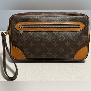 Louis Vuitton Vintage Marly Dragonne GM Clutch Bag Monogram Canvas
